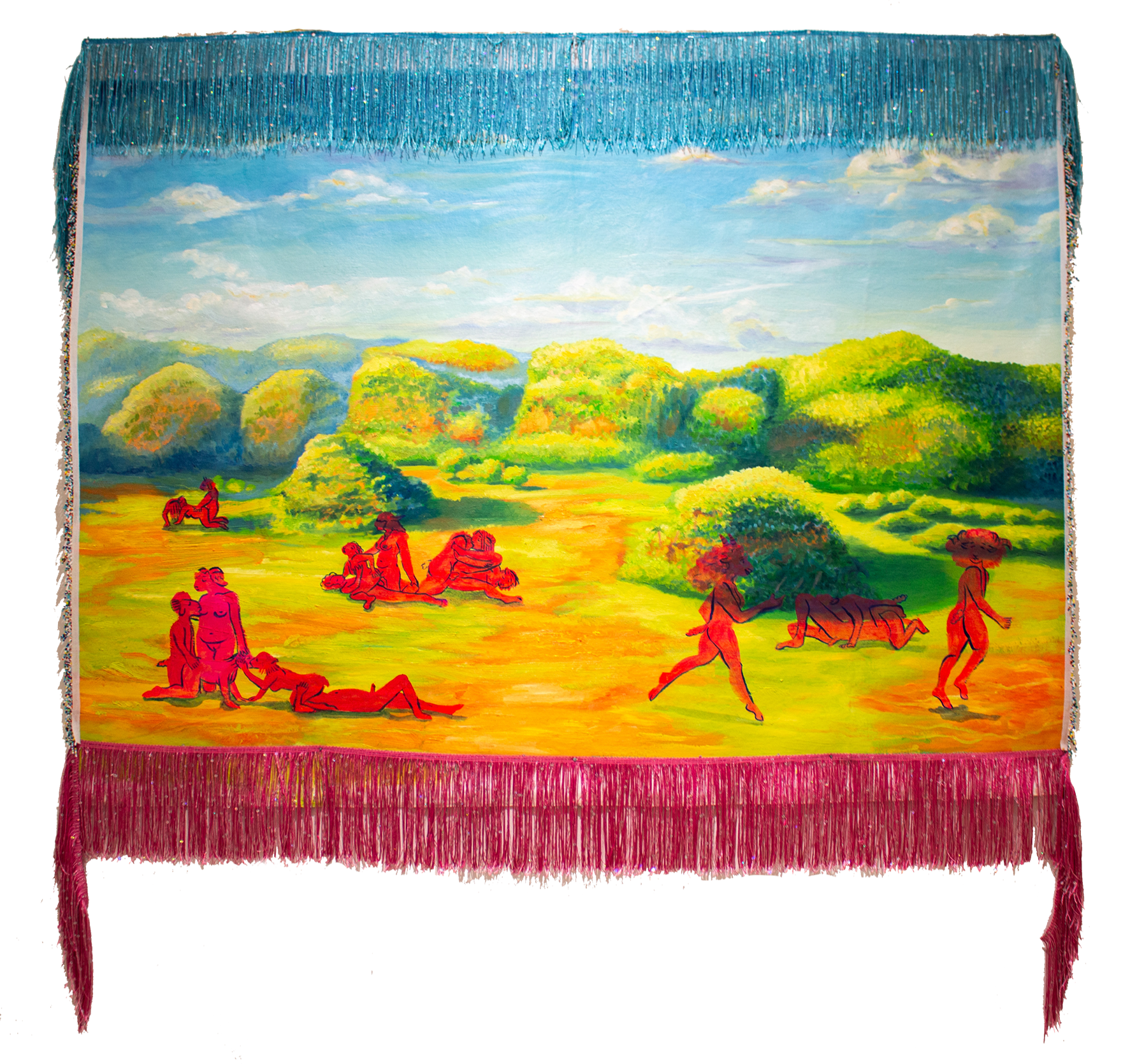 Viñales Oil and Fabric Trim on Canvas 2024