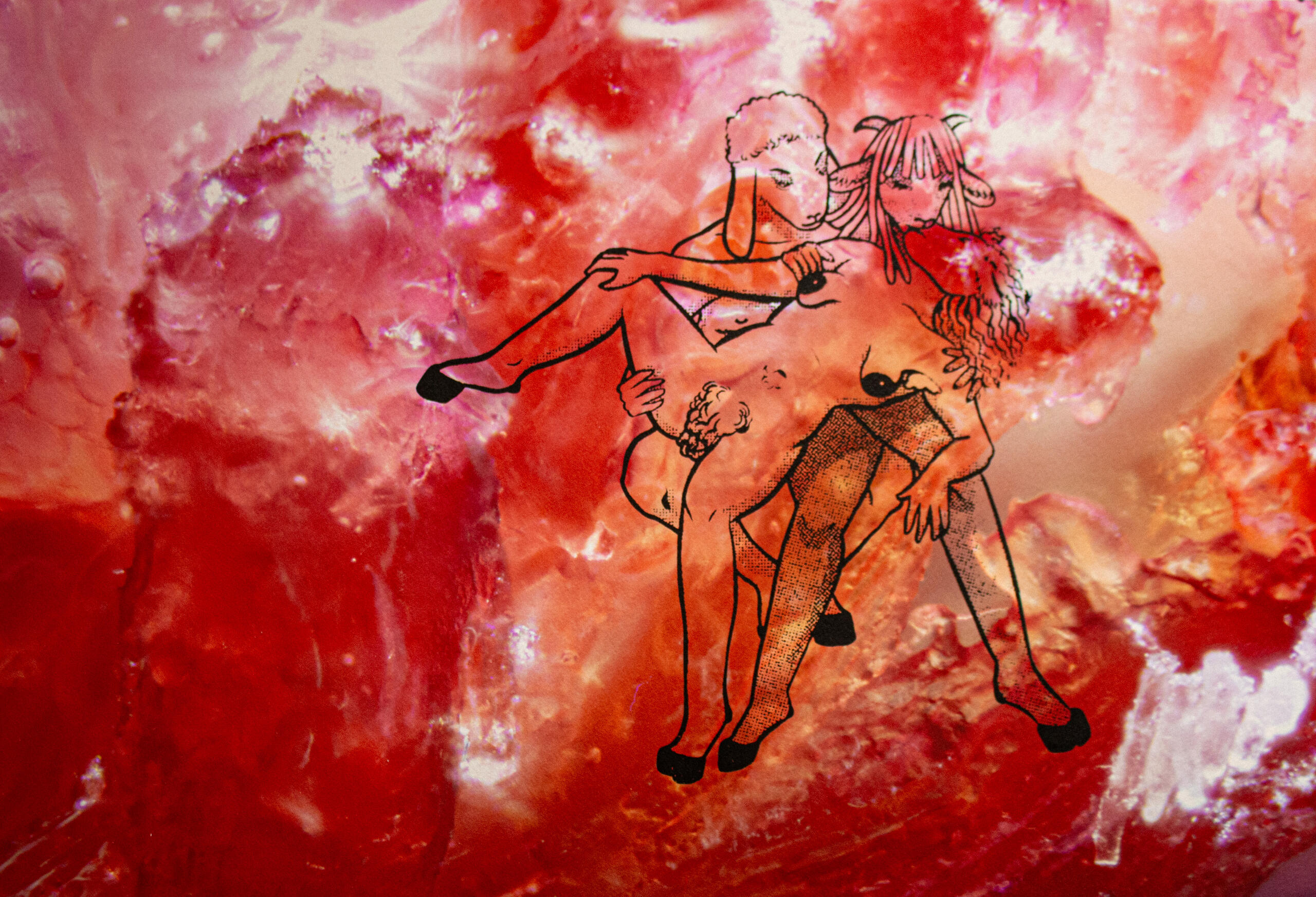 Flesh on Meat Silkscreen on Digital Print 2024